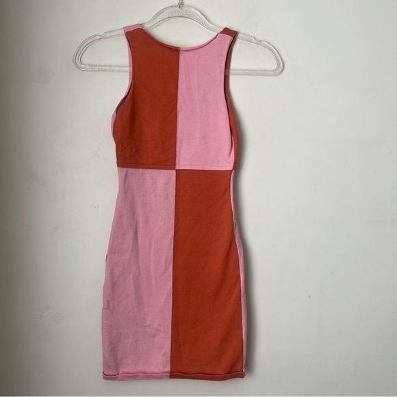 Princess Polly Sienna Pink Orange Retro Colorblock Knit Dress XS/S - Picture 9 of 11